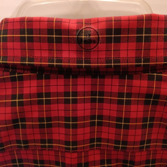 Lauren Ralph Lauren Red Plaid Slim Fit Non Iron Button Down Shirt Men 17 34/35 - Picture 8 of 10